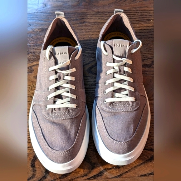 Cole Haan Grand Pro 360 OS Canvas Court Deck Shoes Gray/White Mens 13 - Picture 3 of 7